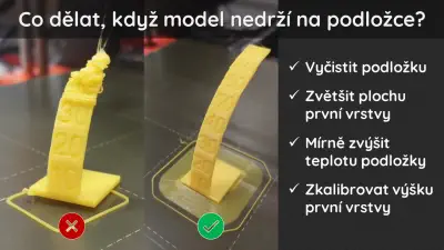 Co dělat, když model nedrží na podložce?